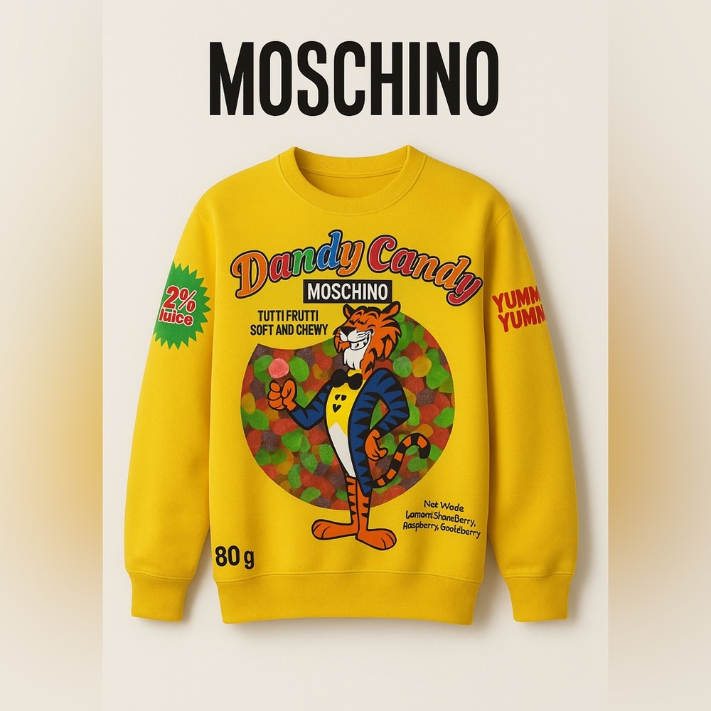MOSCHINO DANDY CANDY SWEATSHIRT IN YELLOW Womens IT38 US4